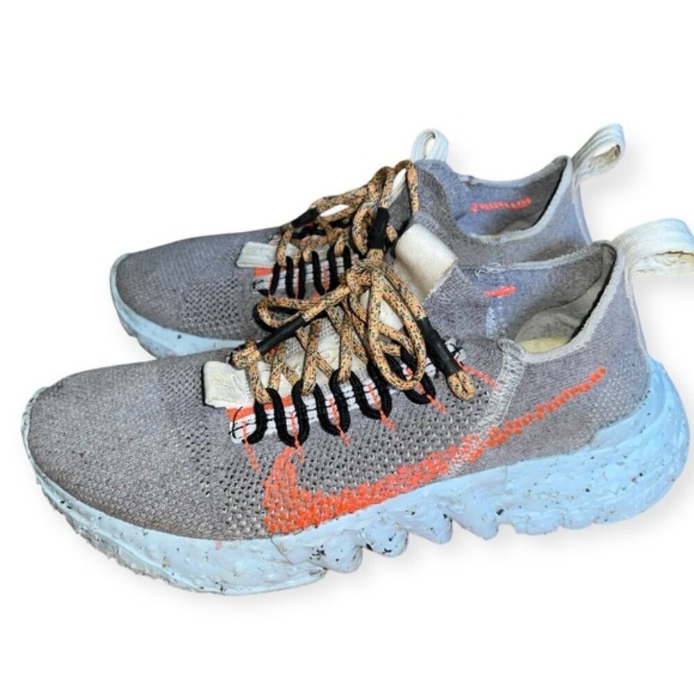Nike Space Hippie 01 VAST GREY HYPER CRIMSON fly knit boost run shoe sneaker 8.5 - Picture 5 of 9